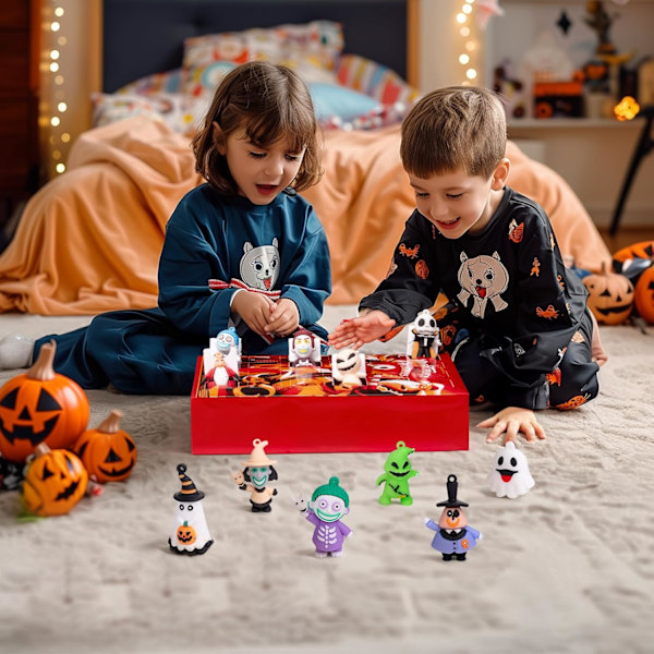 Halloween-seikkailukalenteri 2024, 24 päivän Halloween-laskentakalenteri, Painajainen Ennen Joulua -seikkailukalenteri, Pelottava Halloween-nukkekeräily