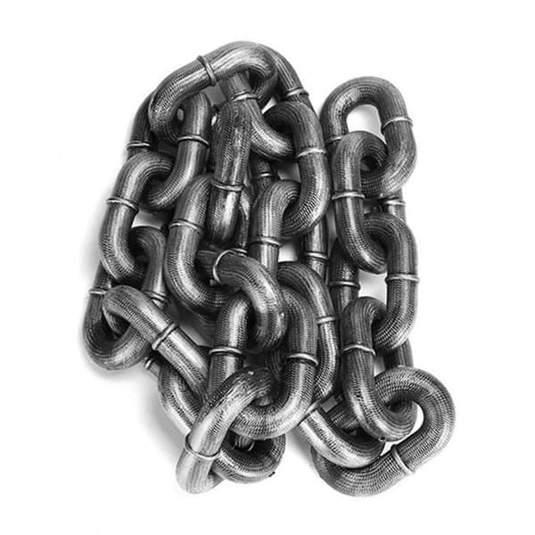 Simuleret jernkæde til hundetræk Multifunktionel tyk rebsnor Sele til hundeudstyr Silver Large 1.5 M