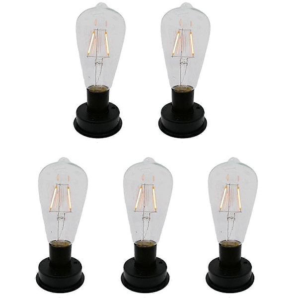 5 stk. Solar LED Wolfram Filamentlampe 2800K Automatiske Lyssensorer Gjerde Nattlys For Hage{f164}
