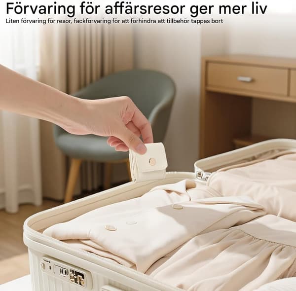 Mini resesmyckespåse, vikbar multifunktionell resesmyckesväska, med spänne, mjukt foder och vattentät. white