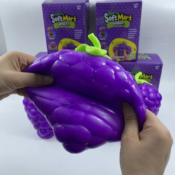 Kæmpe lilla drue Squishy Legetøj, Blød Klemme Sensorisk Stressaflastningsbold, Sjov Fidget Legetøj