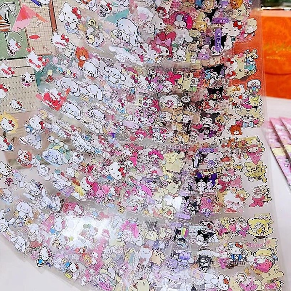 20 Arkkia/Sarja Piirrettyjen Lemmikkieläinten Tarroja Perhesarja Sanrio Kuromi HelloKitty Tarrat DIY Leikki Ei Toistoja