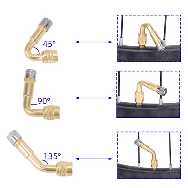 Ventilforlengere for dekkventiler, forlengelsesadaptere for biler, lastebiler og motorsykler Set B 0.15