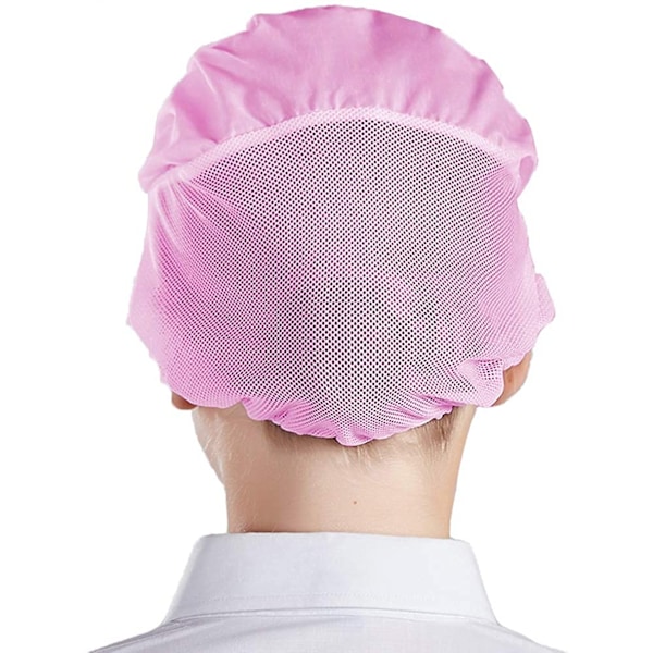 3 st Kockmössa Kök Cap Matservice Hårnät (54—56 cm), Rosa