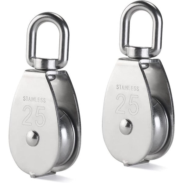 2-pack 25 mm enkel block, M25 rulle, last 400 kg