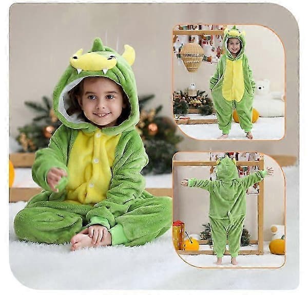Barn Djurkostymer Pyjamas, Barn Flanell Halloween Cosplay Kostym Rabbit 6Y