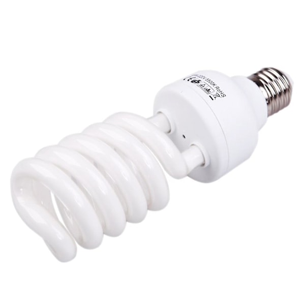 2x Kompakt E27 220v 5500k 45w Fotostudie Lampe Videooptagelse Daglyslampe Hvid