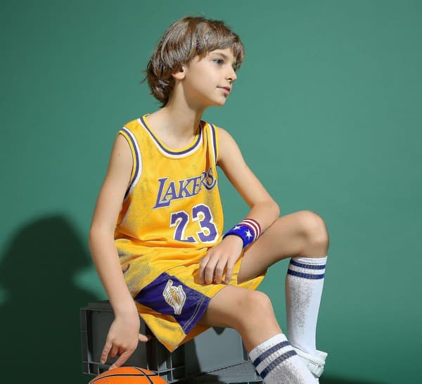 Lakers #23 Lebron James Tröja Nummer 23 Basketuniform Set Barn / Gul Gul【HY】