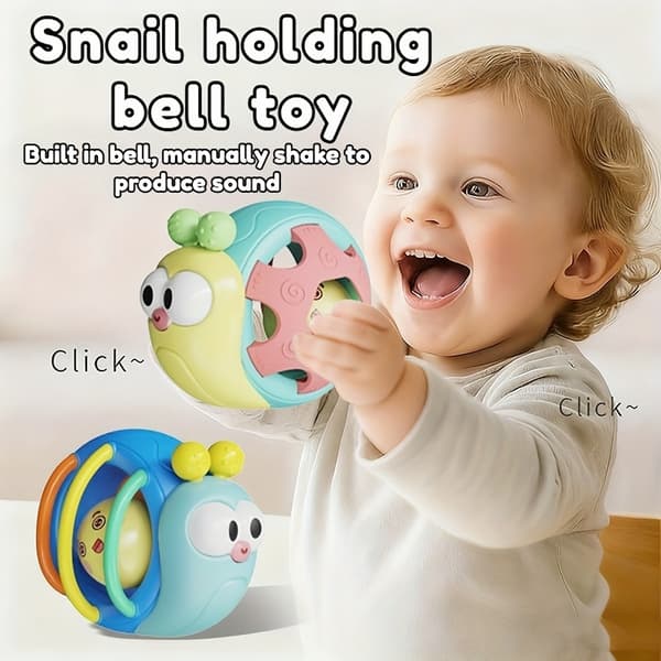 Babyranglekuglelegetøj - Snegle-tamburin til småbørn Yellow Snails