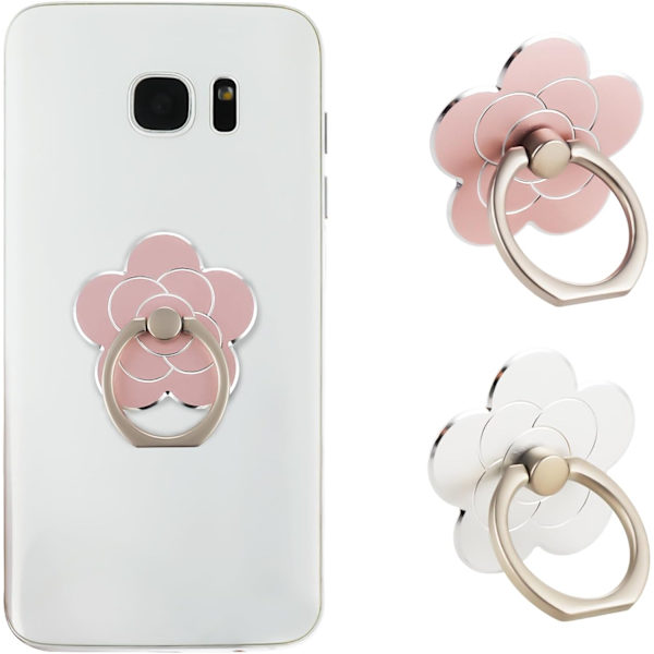 2 st mobilringhållare blomfingerringgreppstativ (silver, roséguld)(f2)