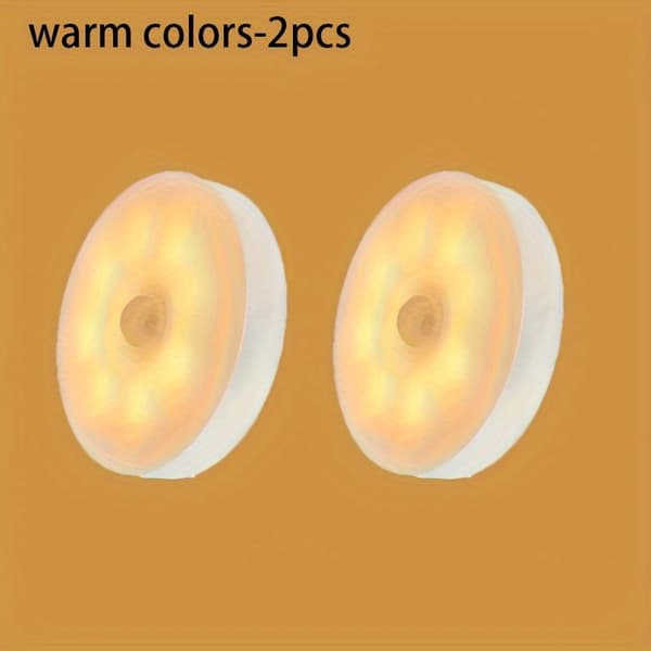 LED Rörelsesensor Nattlampa (2st/4st) – USB Uppladdningsbar Trådlös Nattlampa för Korridor, Sovrum & Julklappar 【white】 2pcs