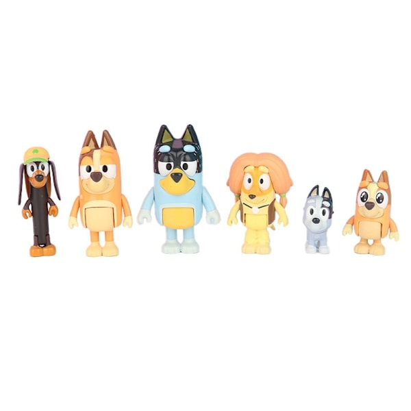 8/12 stk. tegnefilmsanimation Bluey Legetøj Model - Perfekt 8PCS