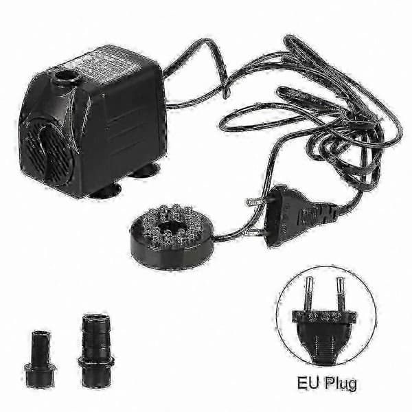Dränkbar fontänpump med 12 LED-lampor, ultratyst drift och strömkabel ingår 15W EU Plug