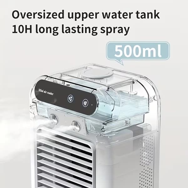 Bærbar mobil aircondition/sprayventilator/USB-genopladelig minikøler til skrivebordet