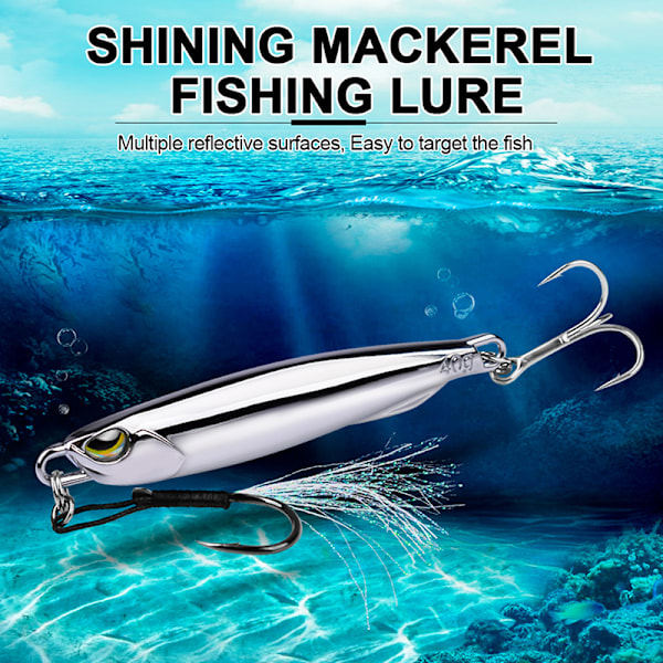 15g/20g/30g/ Metal Jig Fiskelokke Vægte Trolling Hårdt Ag 40g