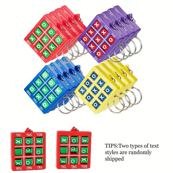 18 stk. Mini Tic-Tac-Toe Nøkkelringsett – Festgaver Random colors 18 pieces