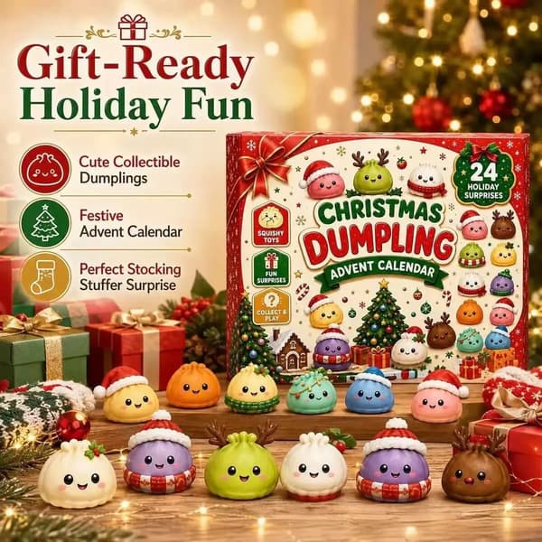 Jule Squishies Adventskalender 2026 24 Dager Nedtelling Dumpling Squishy Leker Sakte Stigende Klemme Fidget Sensorisk Dekor Gave 12PCS