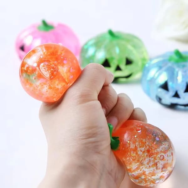 Græskar Maltose Trykkugle Vådt Legetøj til Stresslindring, Blødt og Langsomt Rebound Fidget Legetøj til Stresslindring Halloween Gave B