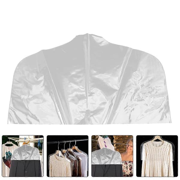 Plastplaggpåsar för klädförvaringsskydd med 10 st Transparent 50.00X36.00X0.02CM