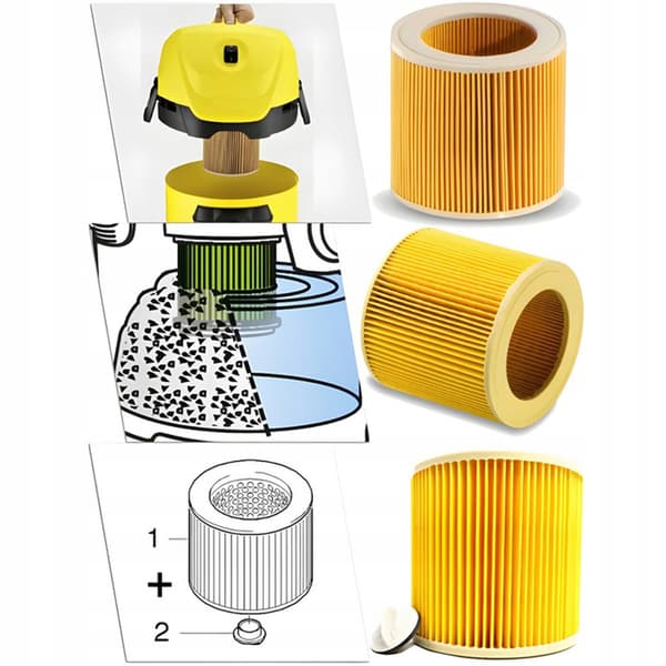 Karcher Wd3/Wd2 Dammsugarpåsar Och Filterset 10X Syntetisk Mikrofiber(F250)
