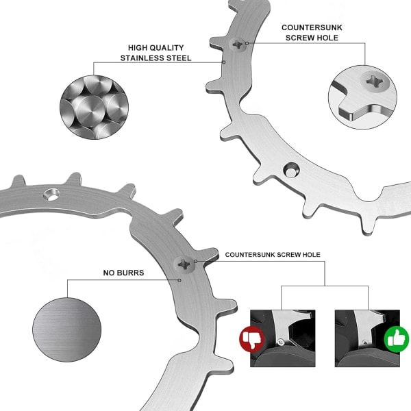 2x Ruostumattomasta teräksestä valmistetut pyörät Gardena Sileno Citylle, purseettomat ja kiillotetut, pyörän koko 212 mm ja 12 teräsruuvia, parannettu pito ruohonleikkureille{f2}