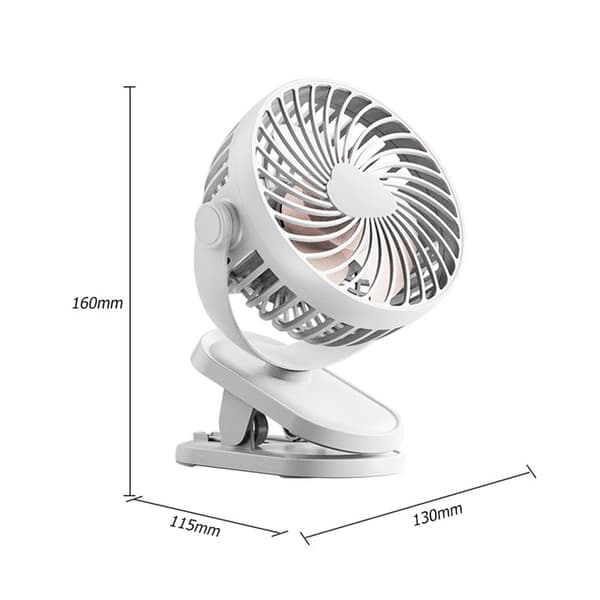 Ventilator med Klemme - Genopladelig Bærbar Ventilator med Batteri blue