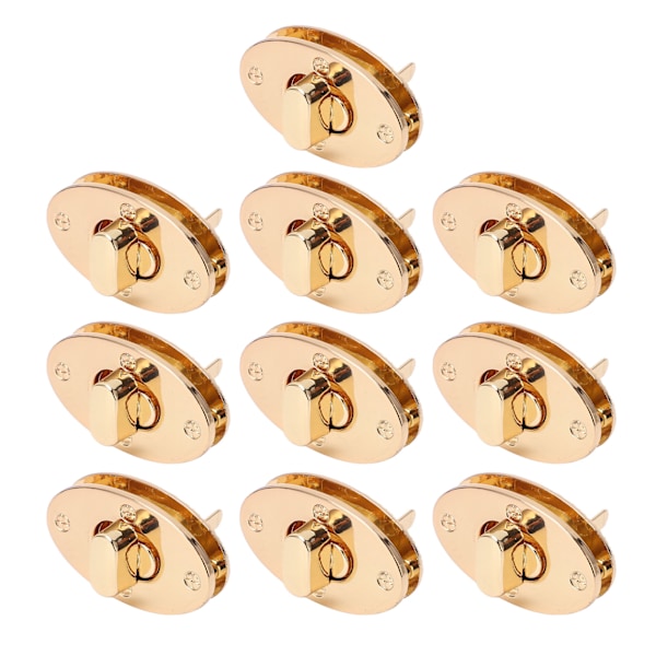 10 st Hårdvarulåsspänne Klassisk Design 4cm Twist Lock Väska för DIY Läderhantverk Plånböcker Väska