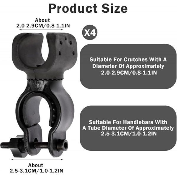 st krykkeholder, stokkeholder, rullestolstilbehør til 2,2 til 3 cm rør, tilbehør til rullestol{HH}