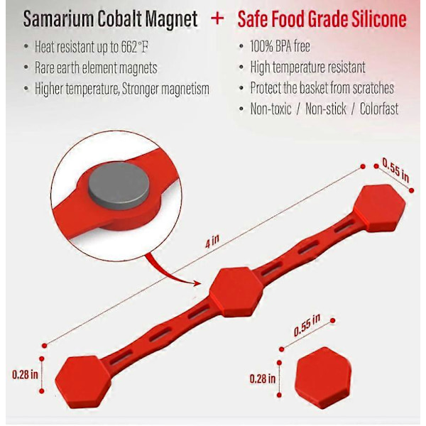 2025 Magnetisk silikone frituregrydeclips til at holde bagepapir i frituregryden{F2} Orange