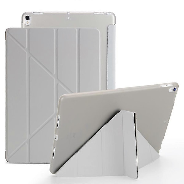 Origami Stativ Lær Smart Case for iPad Air 10.5 (2019) / Pro 10.5 tommer (2017) Grey