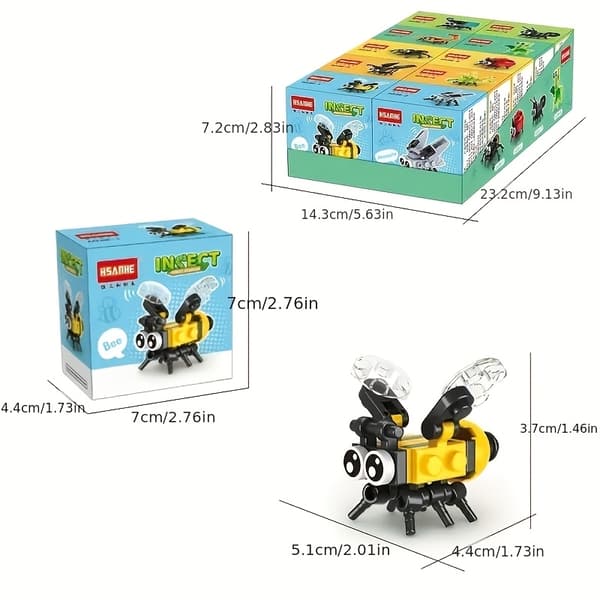 Insekt Byggeklodser Sæt Mini Bug Klodser Pædagogisk Gør-det-selv Model Legetøj 20pcs/set, Insect Building Blocks