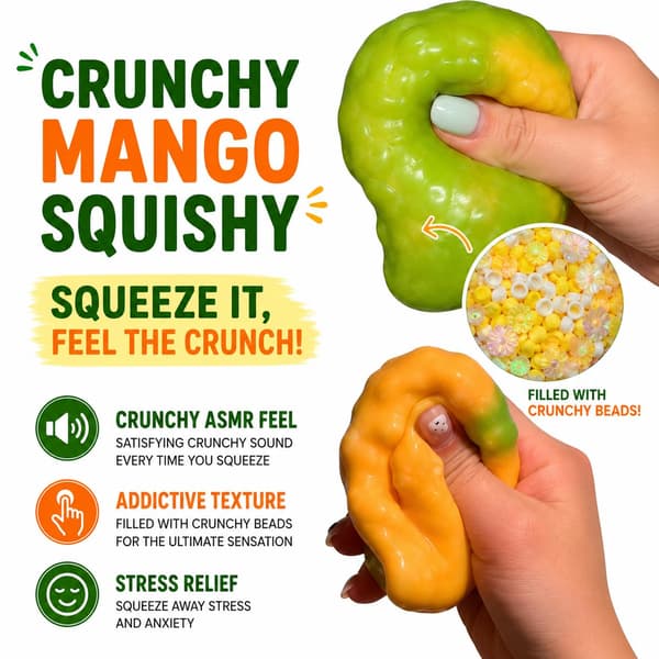 Krämig Smör Squishy Pinne Asmr Långsamt Stigande Pärlad Kläm Skrivbordsdekoration Present för Vuxna (Mango){f2} Mango