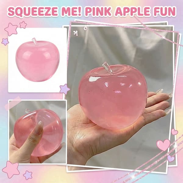 Grøn Æble Squishy Klar Squishy Stressaflaster Angstlindring til Børn og Voksne pink