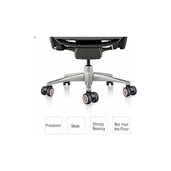 5-pack kontorsstolshjul med TPR-rullar Dubbla hjul Universal