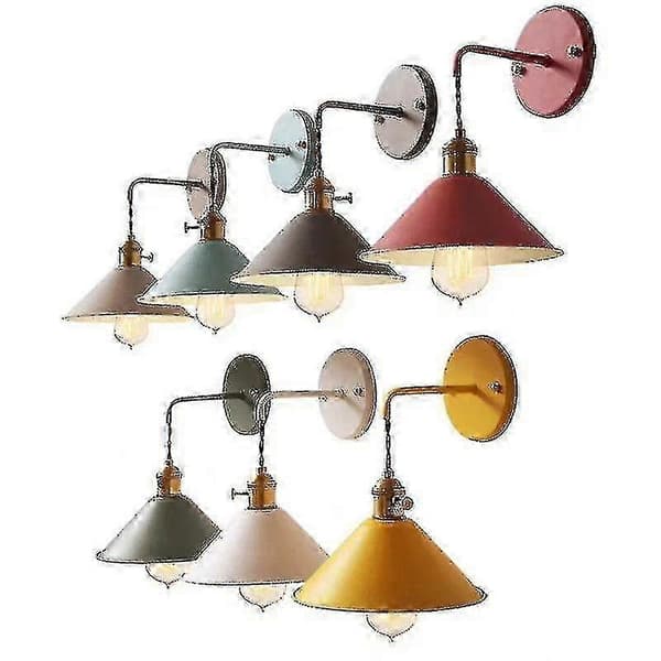 Farverig nordisk Macaron LED væglampe til soveværelse studie 16W dark grey