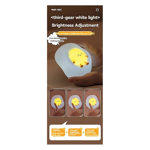 Egg Kylling Silikon Klapplampe USB Nattlys Ammelys