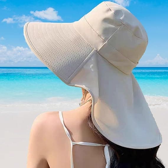 Solhat til kvinder - UV-resistent solhat til kvinder - solhat til kvinder - med UV-beskyttelse - egnet til sommer, strand, udendørs, camping og fiskeri - ...