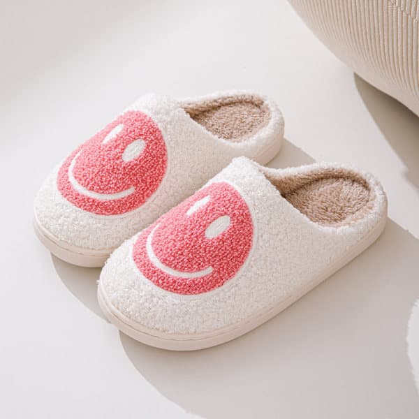 Smiley Face Tofflor Kvinnor Smile Tofflor Rosa 38-39 (f2)