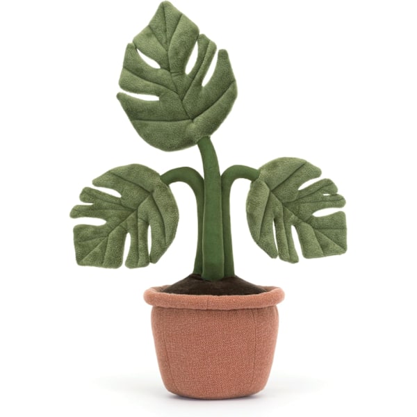 Jellycat Amuseables Krukväxt Monstera Gosedjur, 43 cm - Växtplysch - Rolig Inredning & Gåva{F2}