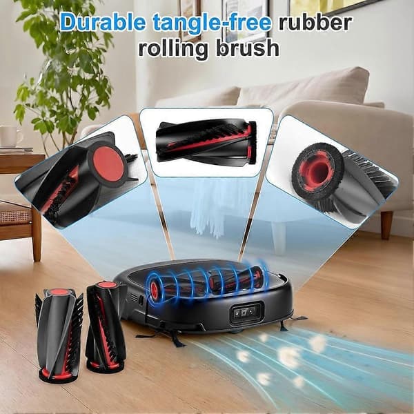 Reservedele til Eufy Omni E25/E28 Robotstøvsuger, 1 sæt rullebørster, rullemopper, filtre, støvposer, sidebørster