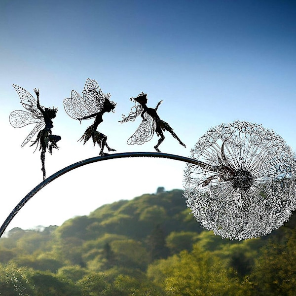 Blomsterfé Dans med Maskros Féträdgård Metall