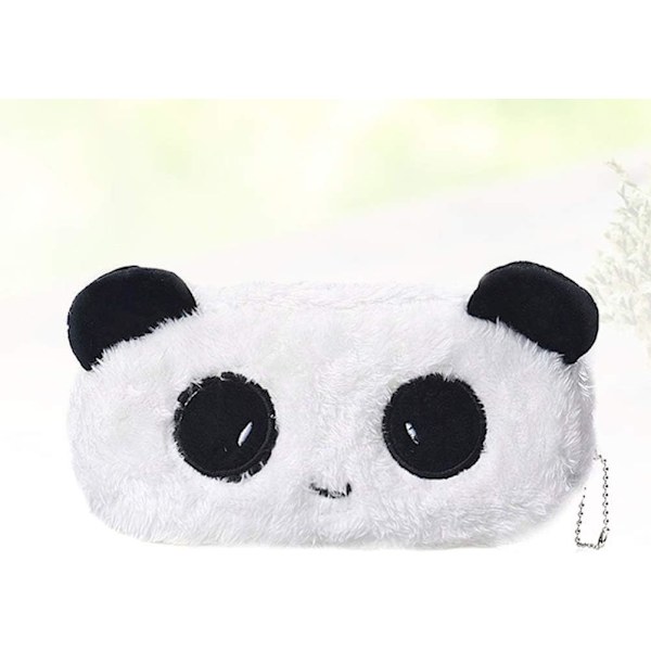 Söt Panda Pennfodral Tecknad Panda Pennväskor Plysch Studenter Pennväskor Portabelt Pennfodral Chic Växel Ficka för Studenter Personal Flicka Användning{F2}