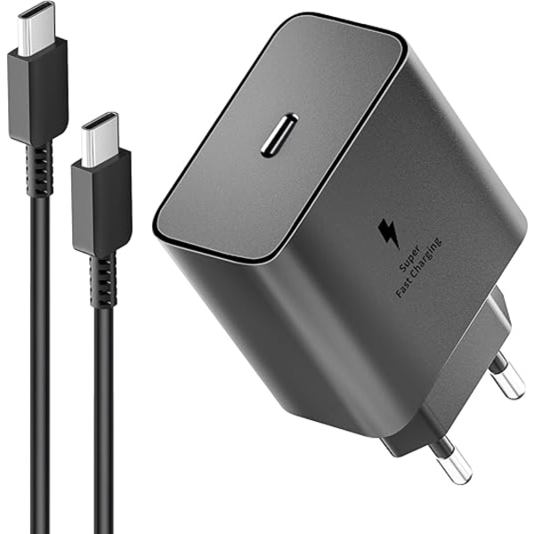 45W USB C -laturi – Supernopea lataus Samsung Galaxy S24/S23/S22 & A-sarjalle – Sisältää 2 m USB C -kaapelin{F2}