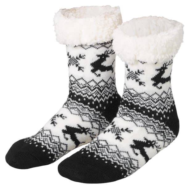 tectake Raglansockor med renmotiv svart-vit Vit 43-46(yh)