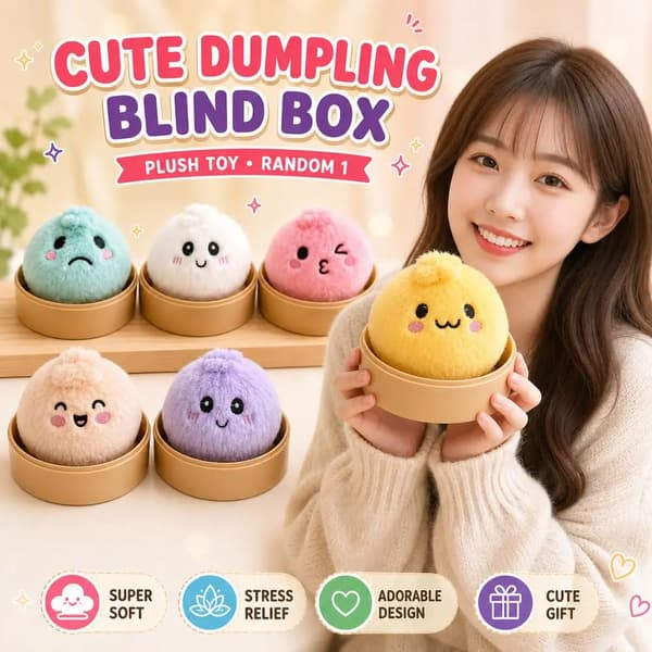Stressaflastende Dumpling Serie Blind Box Sød Fluffy Dumpling Plyslegetøj, Dekompression Fidget Legetøj Tilfældig Blød Plys Gave 1pc-Random