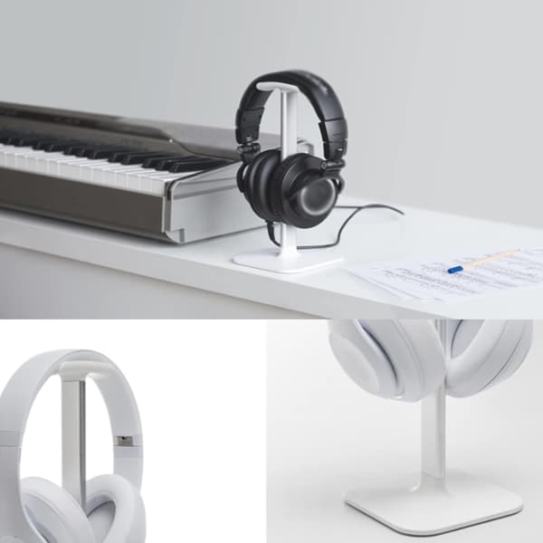 Stabil Hovedtelefonholder Headset Holder Hovedtelefonholder til Gamere Egnet til Hovedtelefoner og Computerheadsets Sølv Hvid