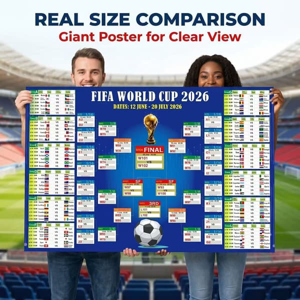 2026 VM Kampprogram Plakat Fodboldturnering Kampplan Vægkort