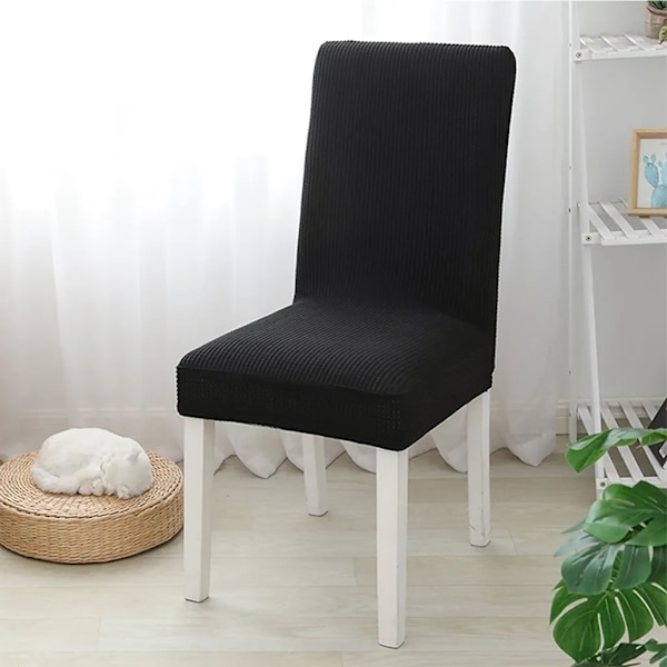 4-pack stolsöverdrag, stretch stolsöverdrag, pallöverdrag, matstolsöverdrag, svarta universella stretch stolsöverdrag