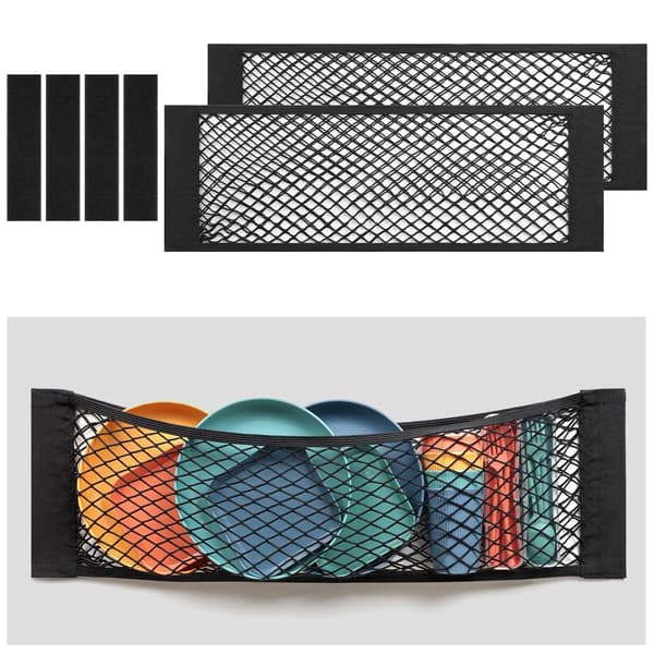 Bil Dobbelt Netting Bagasjerom Oppbevaring Netting Bilgjenstand Fast Netting Bil Organisering Oppbevaring Elastisk Stropp 25x80cm