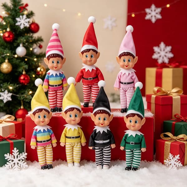 Lysande julälvdocka hängande dekoration med musik för julpynt och presenter E